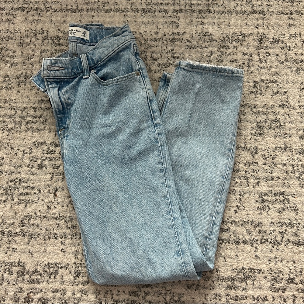 Abercrombie criss cross straight leg jeans